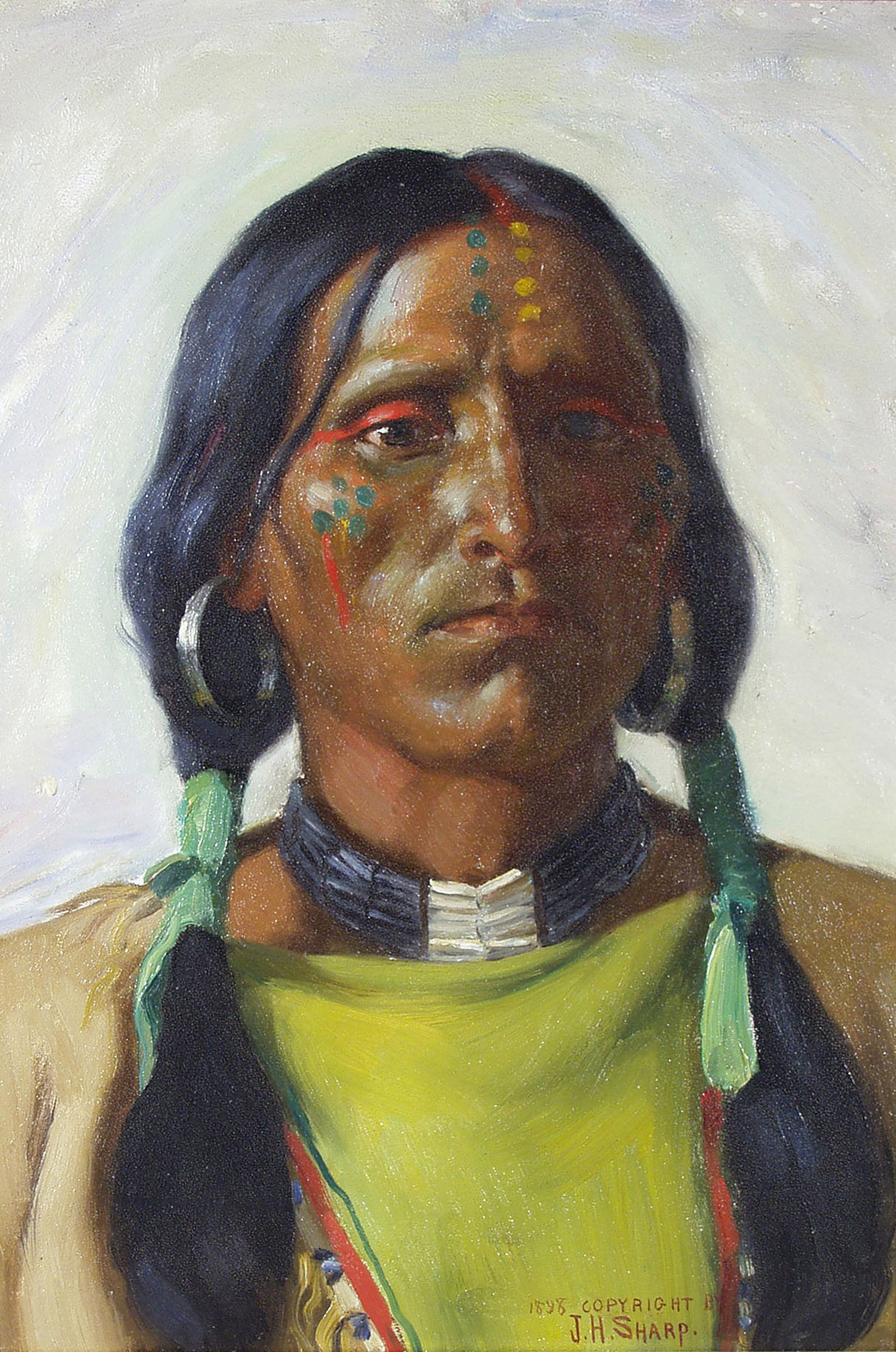 Pushing Bull [Untitled (Taos man, pea green shirt)]